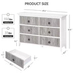 Dresser For Bedroom - 6-Drawer Fluted Dresser Cabinet Modern Storage Chest Wide Wood Organizer Dresser For Bedroom Living Room