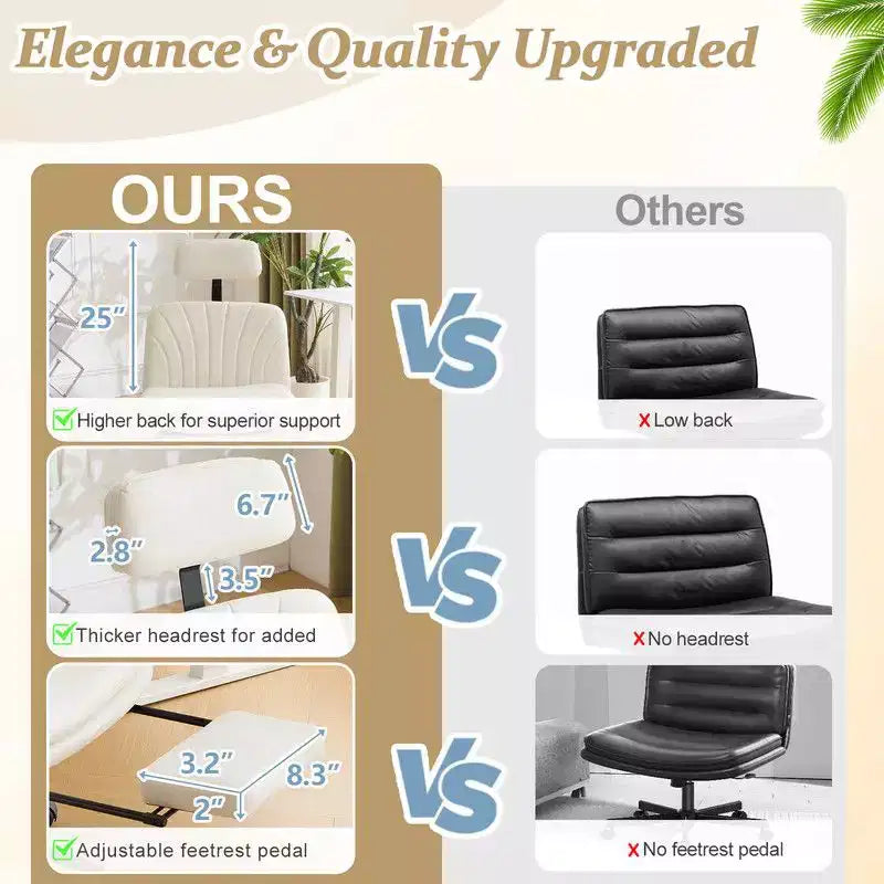 Karl Home | Chaise de bureau blanche de 24,41 pouces