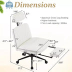 Karl Home | Chaise de bureau blanche de 24,41 pouces