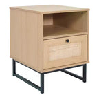 Table de Chevet/Table de Nuit en Bois de Style Mid-Century Moderne Merrick Lane avec Tiroir et Étagère