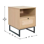 Table de Chevet/Table de Nuit en Bois de Style Mid-Century Moderne Merrick Lane avec Tiroir et Étagère
