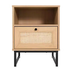 Table de Chevet/Table de Nuit en Bois de Style Mid-Century Moderne Merrick Lane avec Tiroir et Étagère