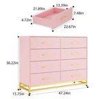 Commode à 8 tiroirs avec poignées métalliques, commode en bois moderne avec tiroirs profonds, dispositif anti-basculement, convient pour placard, salon, chambre à coucher