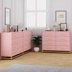 Commode à 8 tiroirs avec poignées métalliques, commode en bois moderne avec tiroirs profonds, dispositif anti-basculement, convient pour placard, salon, chambre à coucher