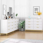 Commode à 8 tiroirs avec poignées métalliques, commode en bois moderne avec tiroirs profonds, dispositif anti-basculement, convient pour placard, salon, chambre à coucher
