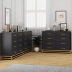 Commode à 8 tiroirs avec poignées métalliques, commode en bois moderne avec tiroirs profonds, dispositif anti-basculement, convient pour placard, salon, chambre à coucher