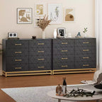 8 drawer dresser with metal handles, modern wooden chest of drawers with deep drawers, anti-tip device, suitable for closet, living room, bedroom