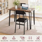 Ensemble de salle à manger pour 4 personnes, petite table de cuisine carrée et 4 chaises rembourrées, table en bois moderne de 5 pièces avec 4 chaises