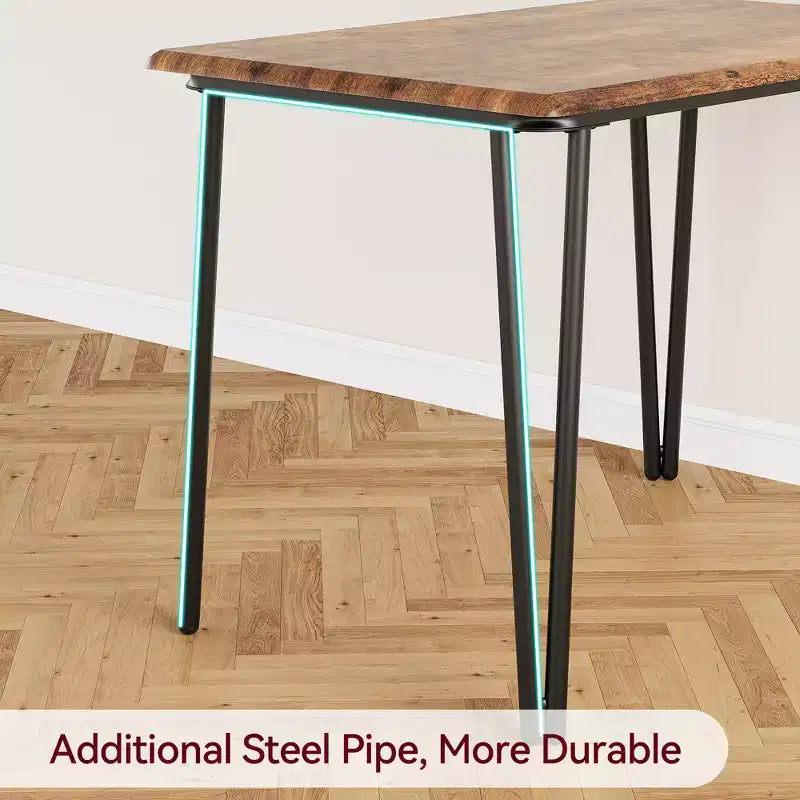 Ensemble de salle à manger pour 4 personnes, petite table de cuisine carrée et 4 chaises rembourrées, table en bois moderne de 5 pièces avec 4 chaises