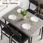 Ensemble de salle à manger pour 4 personnes, petite table de cuisine carrée et 4 chaises rembourrées, table en bois moderne de 5 pièces avec 4 chaises