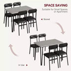 Ensemble de salle à manger pour 4 personnes, petite table de cuisine carrée et 4 chaises rembourrées, table en bois moderne de 5 pièces avec 4 chaises
