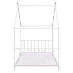 Lit plateforme en métal Whisen, taille double, en forme de maison