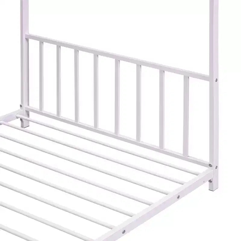 Lit plateforme en métal Whisen, taille double, en forme de maison