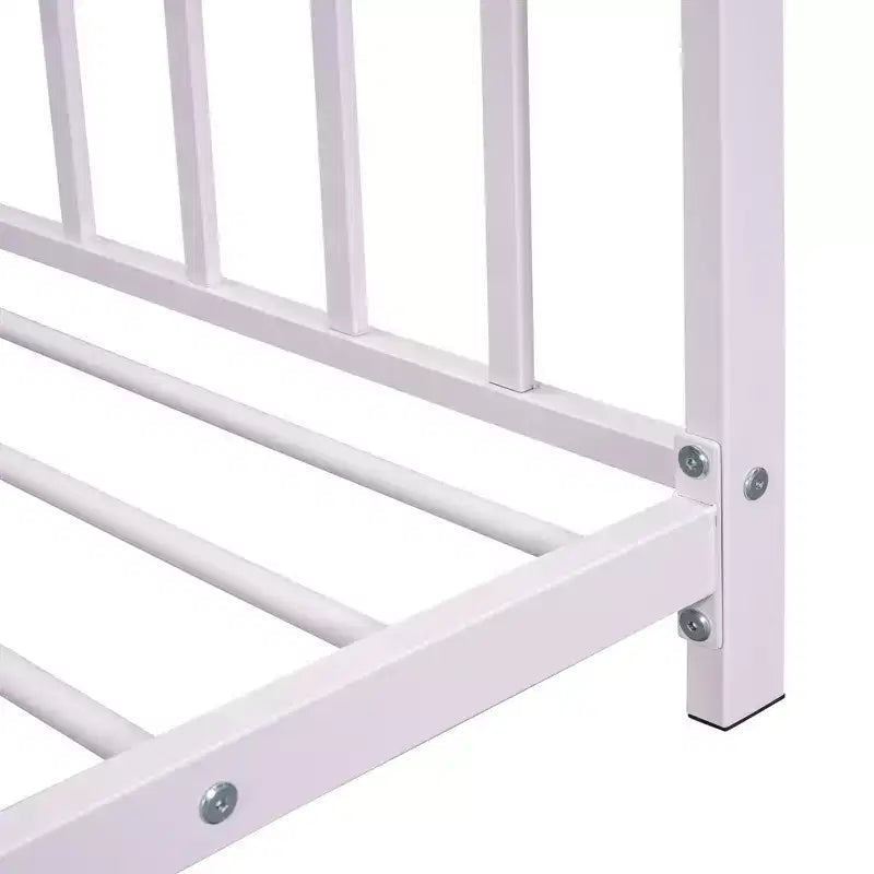 Lit plateforme en métal Whisen, taille double, en forme de maison