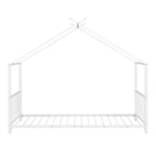 Lit plateforme en métal Whisen, taille double, en forme de maison