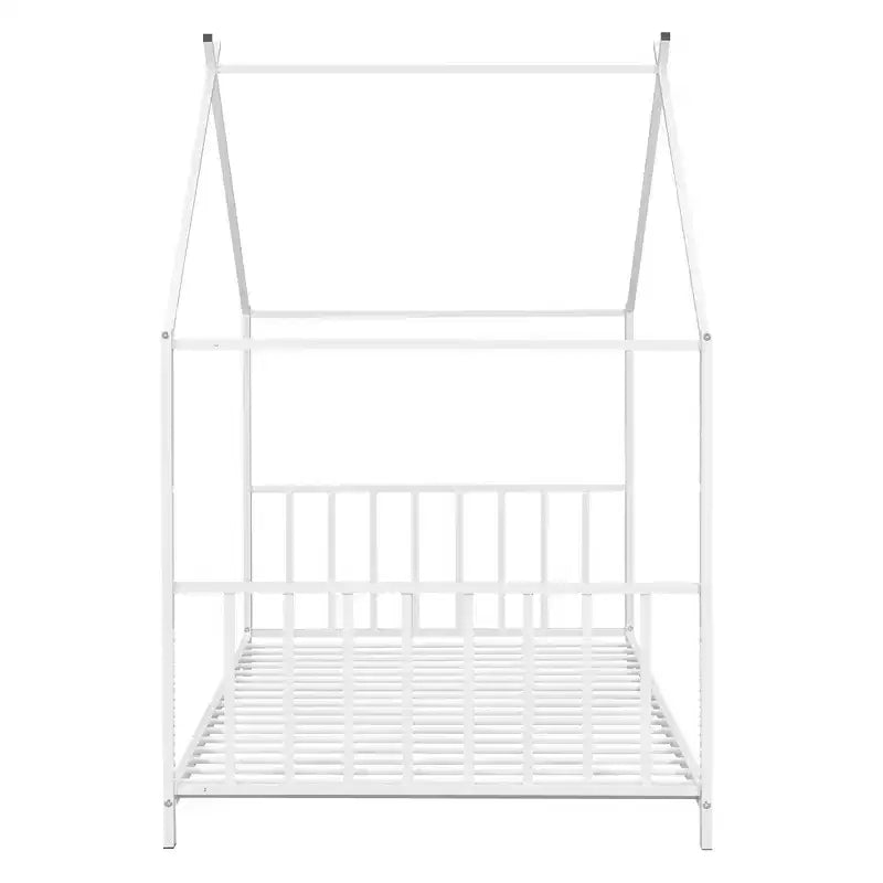 Lit plateforme en métal Whisen, taille double, en forme de maison