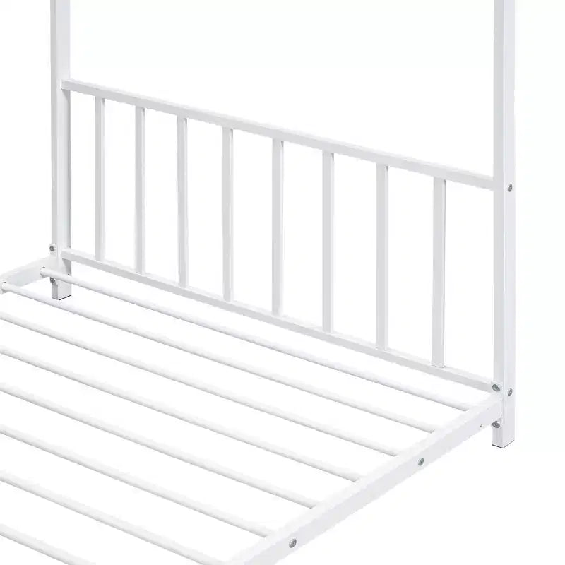 Lit plateforme en métal Whisen, taille double, en forme de maison