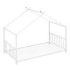 Lit plateforme en métal Whisen, taille double, en forme de maison