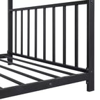 Lit plateforme en métal Whisen, taille double, en forme de maison