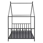 Lit plateforme en métal Whisen, taille double, en forme de maison