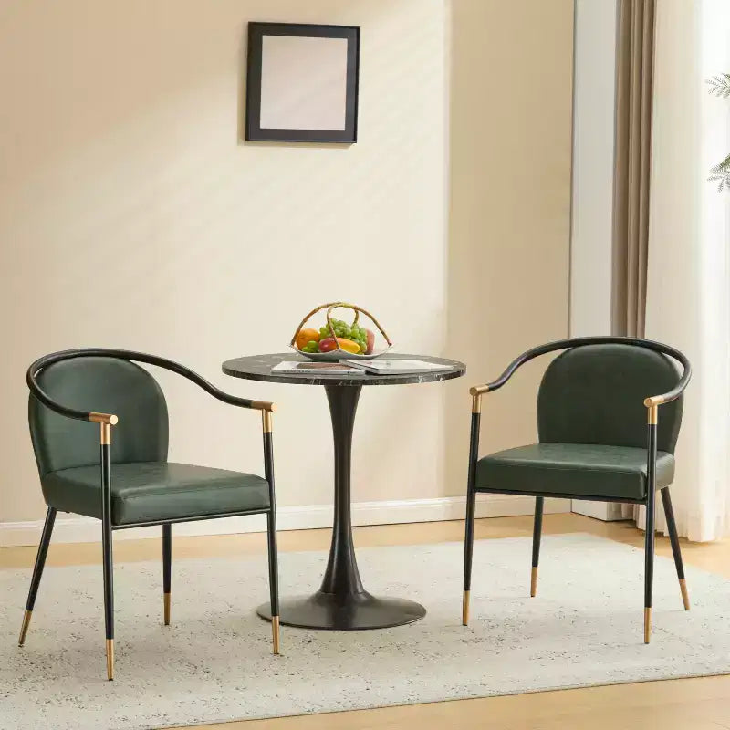 Chaise de salle à manger moderne Christopher Knight Home Hugo en métal rembourrée avec dossier incurvé (lot de 2)
