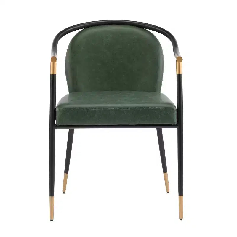 Chaise de salle à manger moderne Christopher Knight Home Hugo en métal rembourrée avec dossier incurvé (lot de 2)