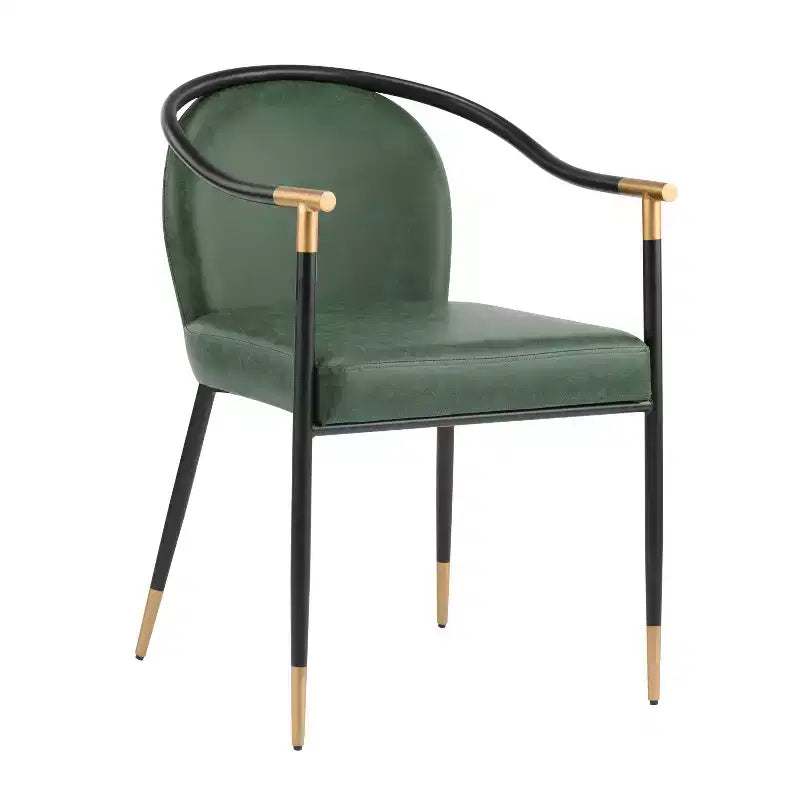 Chaise de salle à manger moderne Christopher Knight Home Hugo en métal rembourrée avec dossier incurvé (lot de 2)