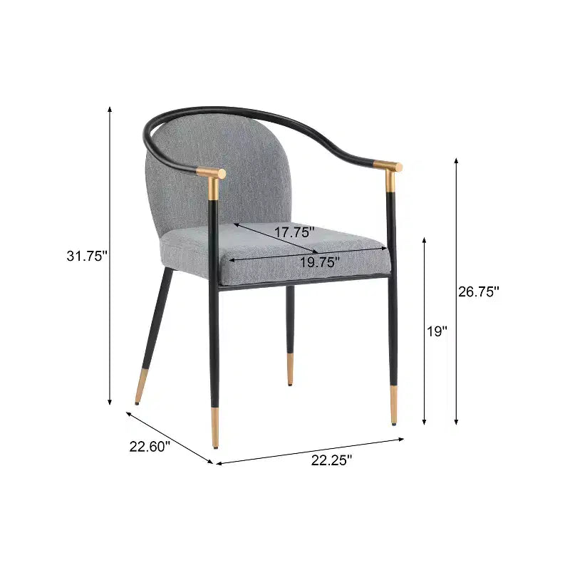 Chaise de salle à manger moderne Christopher Knight Home Hugo en métal rembourrée avec dossier incurvé (lot de 2)