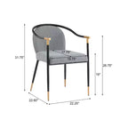 Chaise de salle à manger moderne Christopher Knight Home Hugo en métal rembourrée avec dossier incurvé (lot de 2)