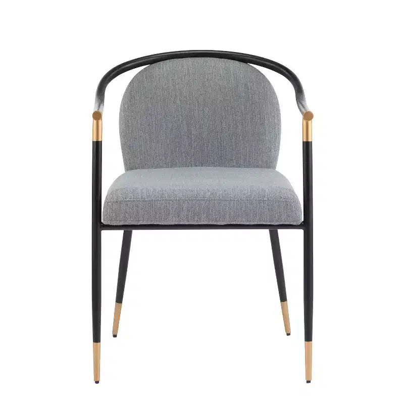 Chaise de salle à manger moderne Christopher Knight Home Hugo en métal rembourrée avec dossier incurvé (lot de 2)