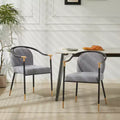 Christopher Knight Home Hugo Modern Metal Upholstered Dining Chair with Curved Back (Set of 2)