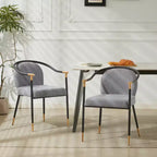 Christopher Knight Home Hugo Modern Metal Upholstered Dining Chair with Curved Back (Set of 2)