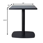 Table à manger carrée Leisuremod Vail de 24 pouces avec plateau en MDF et base carrée en acier pour la cuisine, la salle à manger et le pub