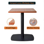 Table à manger carrée Leisuremod Vail de 24 pouces avec plateau en MDF et base carrée en acier pour la cuisine, la salle à manger et le pub