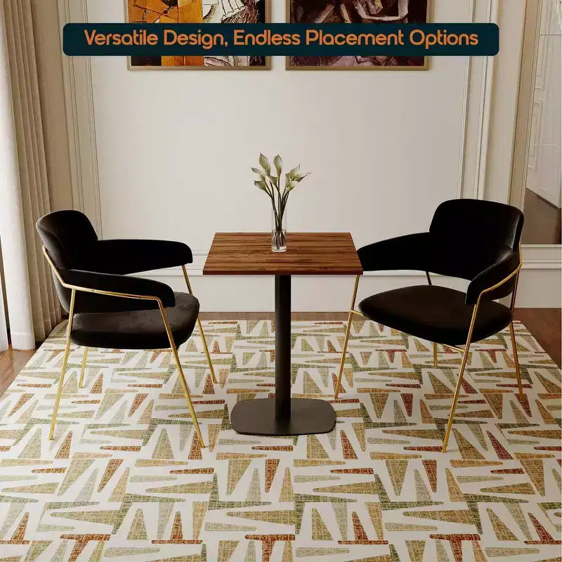 Table à manger carrée Leisuremod Vail de 24 pouces avec plateau en MDF et base carrée en acier pour la cuisine, la salle à manger et le pub