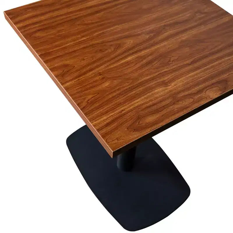 Table à manger carrée Leisuremod Vail de 24 pouces avec plateau en MDF et base carrée en acier pour la cuisine, la salle à manger et le pub