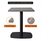 Table à manger carrée Leisuremod Vail de 24 pouces avec plateau en MDF et base carrée en acier pour la cuisine, la salle à manger et le pub