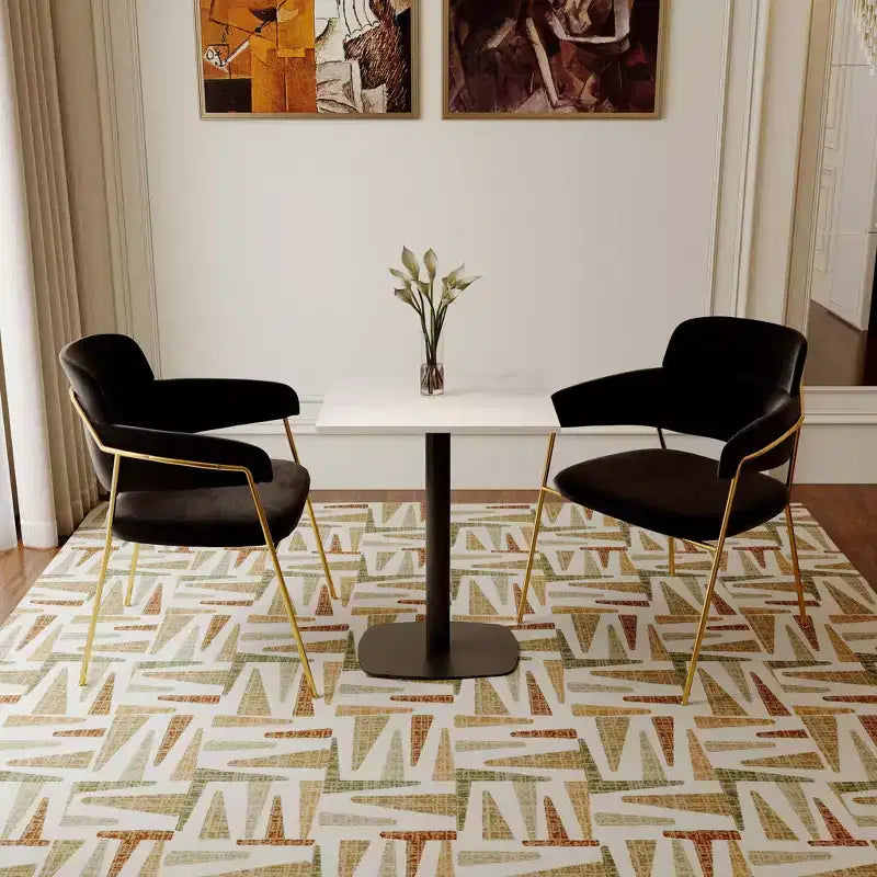 Table à manger carrée Leisuremod Vail de 24 pouces avec plateau en MDF et base carrée en acier pour la cuisine, la salle à manger et le pub