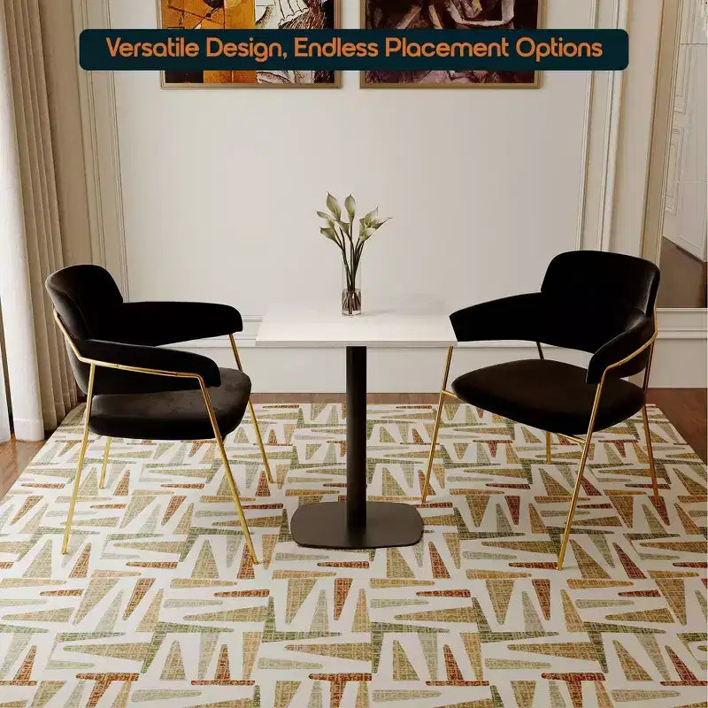 Table à manger carrée Leisuremod Vail de 24 pouces avec plateau en MDF et base carrée en acier pour la cuisine, la salle à manger et le pub