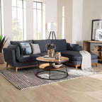 Baxton Studio Linanas Modern Dark Grey Fabric Right Facing Sectional Sofa