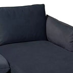 Canapé d'angle moderne Linanas Baxton Studio en tissu gris foncé avec méridienne à droite