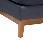 Canapé d'angle moderne Linanas Baxton Studio en tissu gris foncé avec méridienne à droite