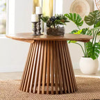 bali & pari Caribic Modern Slatted Acacia Wood Dining Table