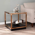 Table d'appoint Lexina avec plateau en verre – Champagne – SEI