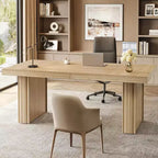 Bureau de direction 63, bureau d'ordinateur avec pieds robustes et plateau épaissi, grande table de travail pour le bureau