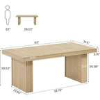 Bureau de direction 63, bureau d'ordinateur avec pieds robustes et plateau épaissi, grande table de travail pour le bureau