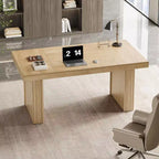 Bureau de direction 63, bureau d'ordinateur avec pieds robustes et plateau épaissi, grande table de travail pour le bureau