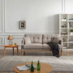 MAYEERTY Living Space Sofa with Waterproof Fabric 3 Seater for Living Room Office Light Gray