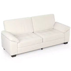 Canapés 2 places modernes, coussin de canapé mi-ferme amovible, canapé convertible en velours dépliant, poche latérale, pour salon, beige