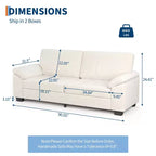 Canapés 2 places modernes, coussin de canapé mi-ferme amovible, canapé convertible en velours dépliant, poche latérale, pour salon, beige